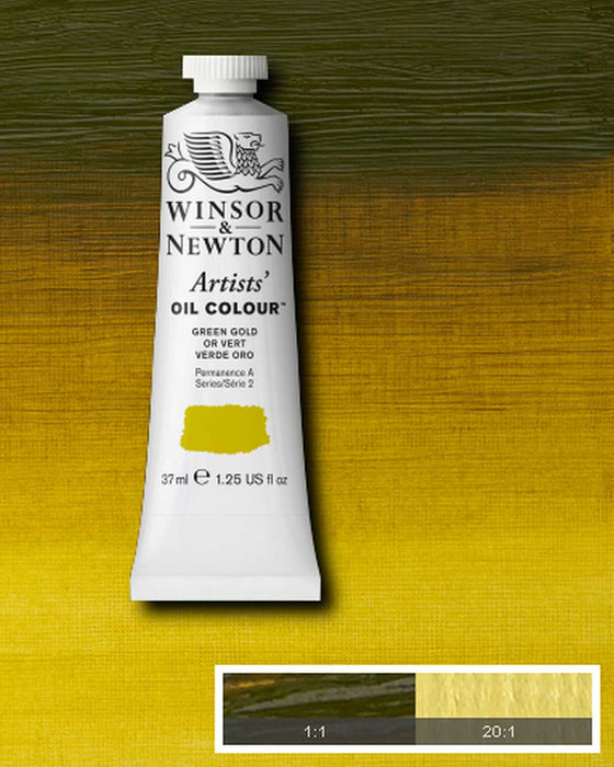 37ml Tube of Artist' Oil colour Green gold