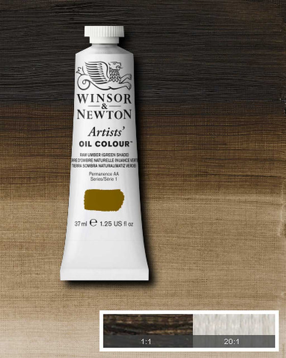 37ml Tube of Artist' Oil colour Raw umber green shade