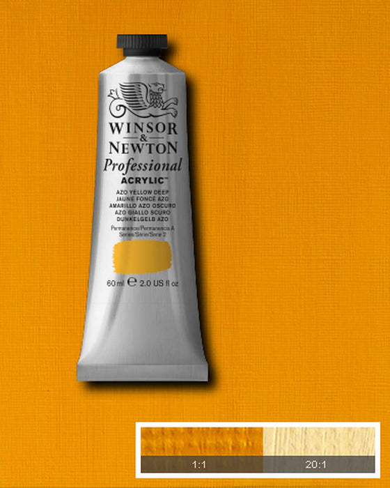 Azo yellow deep 37ml tube of Professional Acrylic Winsor and Newton