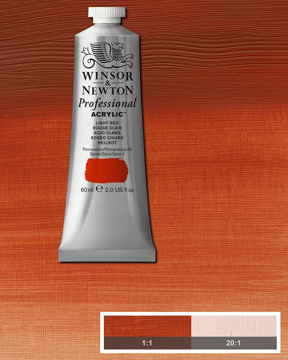 Light red 37ml tube of Professional Acrylic Winsor and Newton