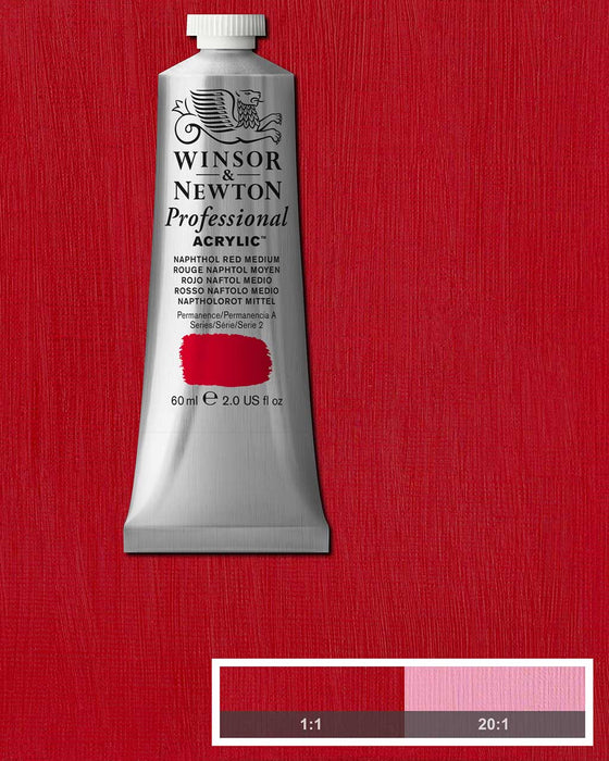 Naphthol red medium 37ml tube of Professional Acrylic Winsor and Newton