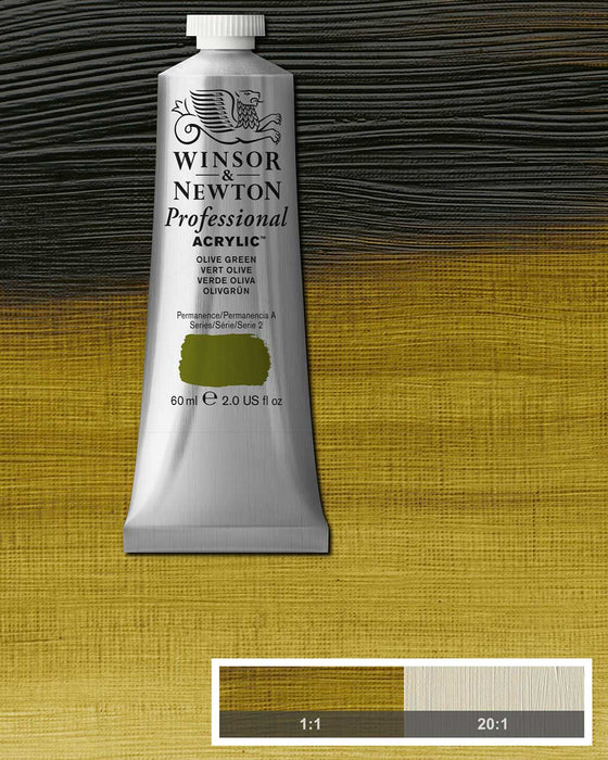 Olive green 37ml tube of Professional Acrylic Winsor and Newton