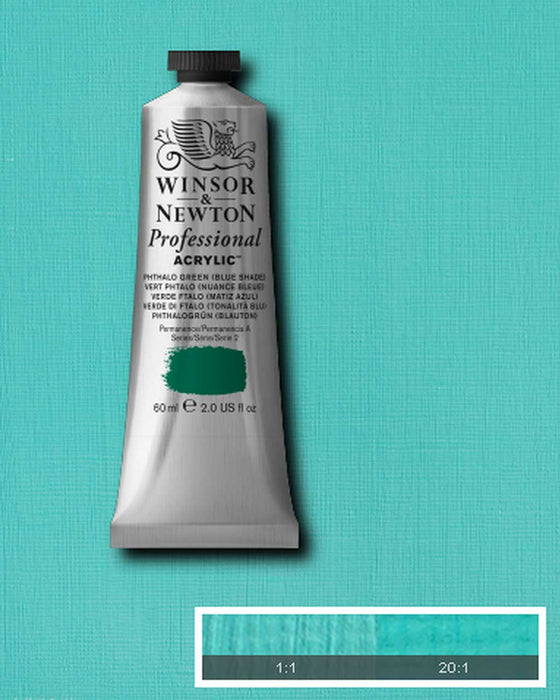 Phthalo green blue shade 37ml tube of Professional Acrylic Winsor and Newton