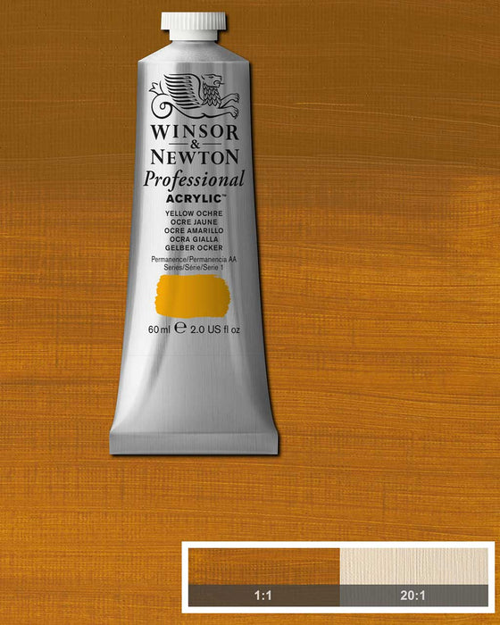 Yellow ochre 37ml tube of Professional Acrylic Winsor and Newton