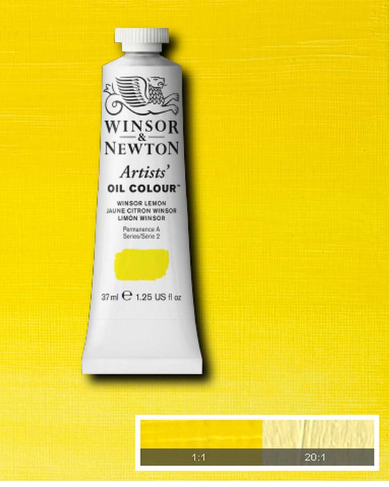 37ml Tube of Artist' Oil colour Winsor lemon