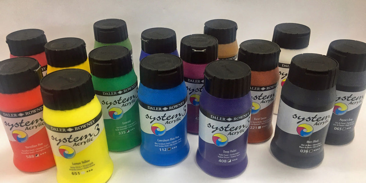 System 3 Acrylic Paint 500ml jars | Alexander Paper Supplies