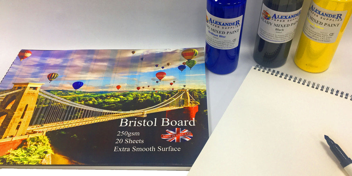 A2 Bristol board Pad 250gm Smooth Card. 20 Sheets 250gsm Made in UK  420x594mm